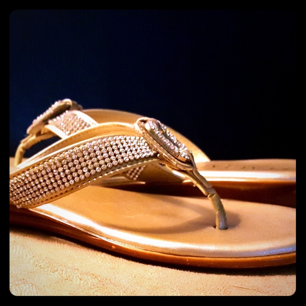 Rhinestone wedge sandals